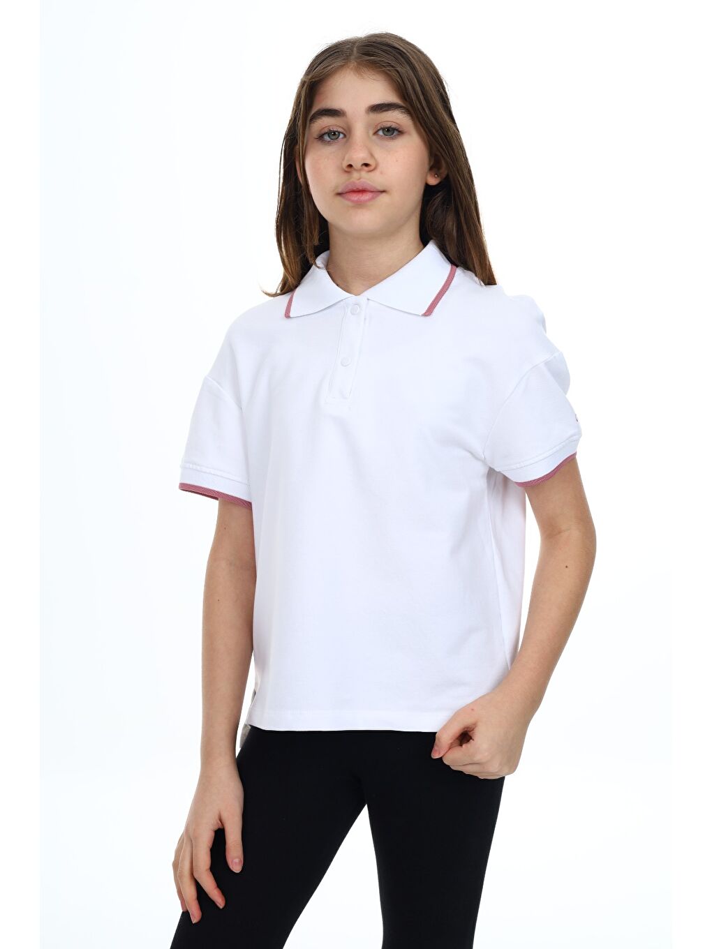 Beyaz Kız Çocuk Baskılı Tişört-4