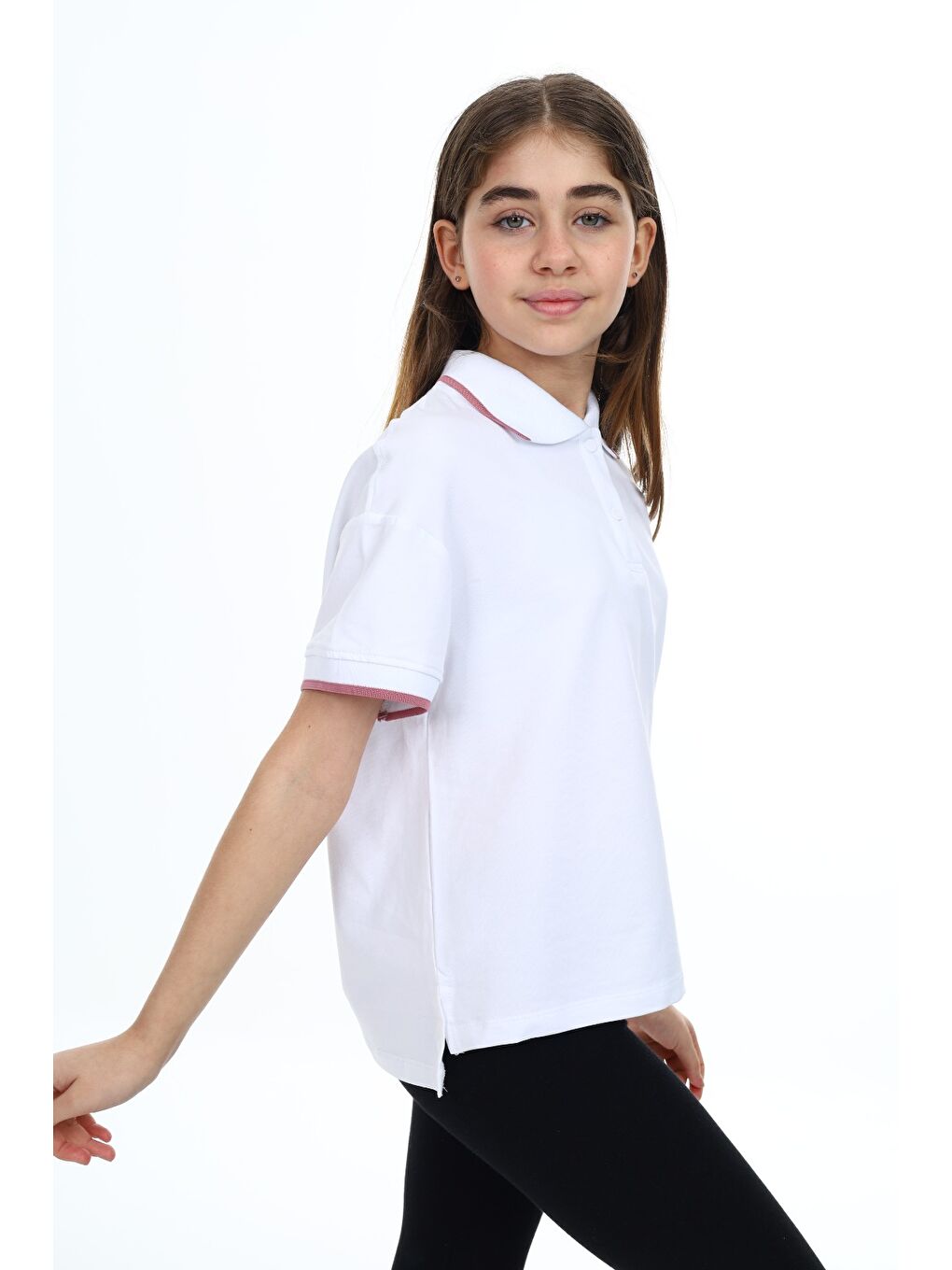 Beyaz Kız Çocuk Baskılı Tişört-5