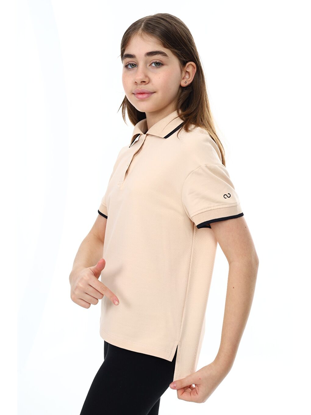 Bej Kız Çocuk Baskılı Tişört-2