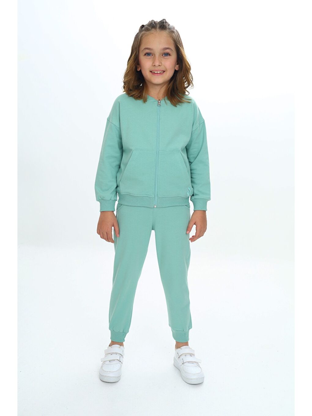 Yeşil Kız Çocuk Nakışlı Eşofman Takım-2