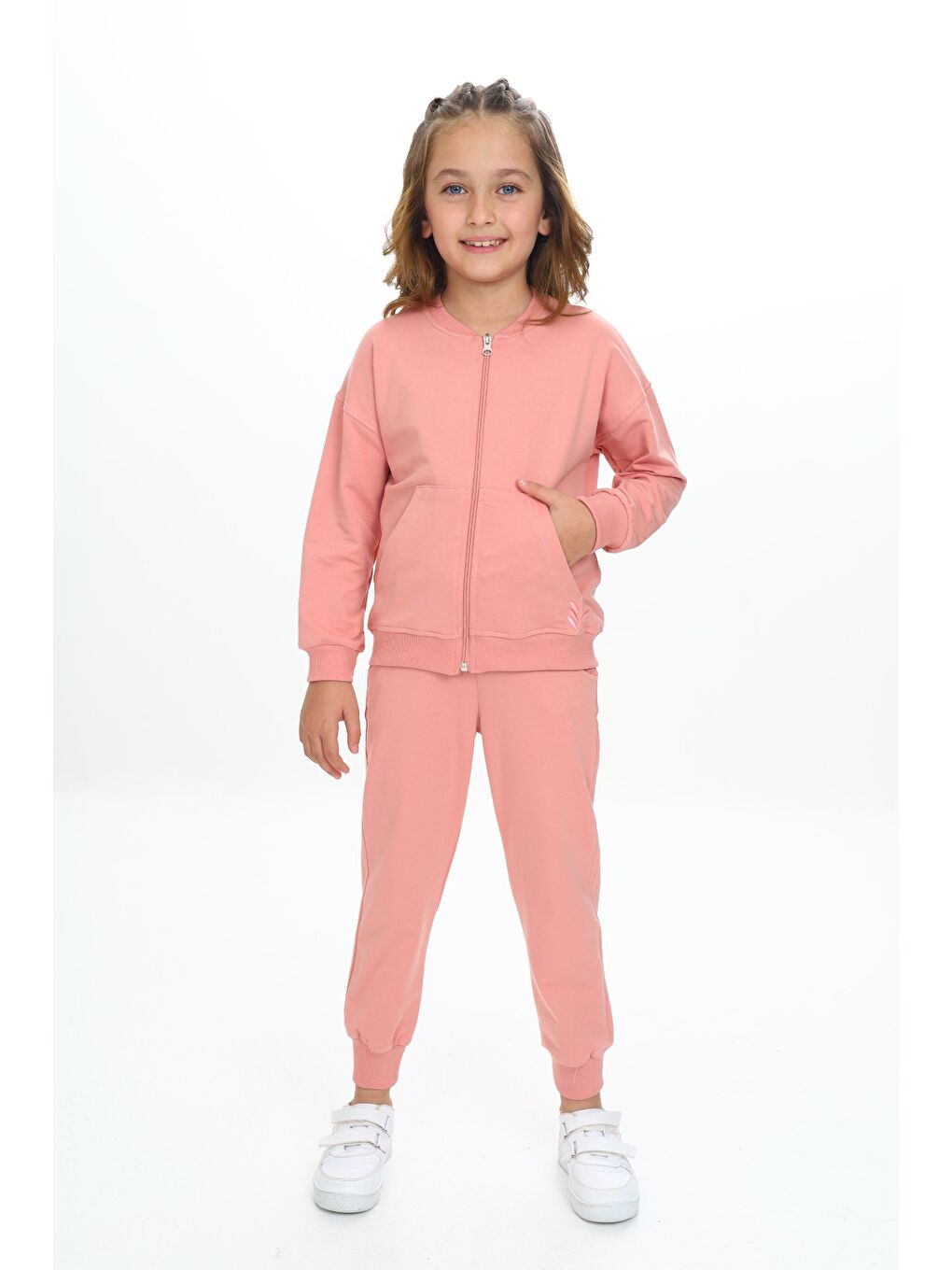 Mercan Kız Çocuk Nakışlı Eşofman Takım-1