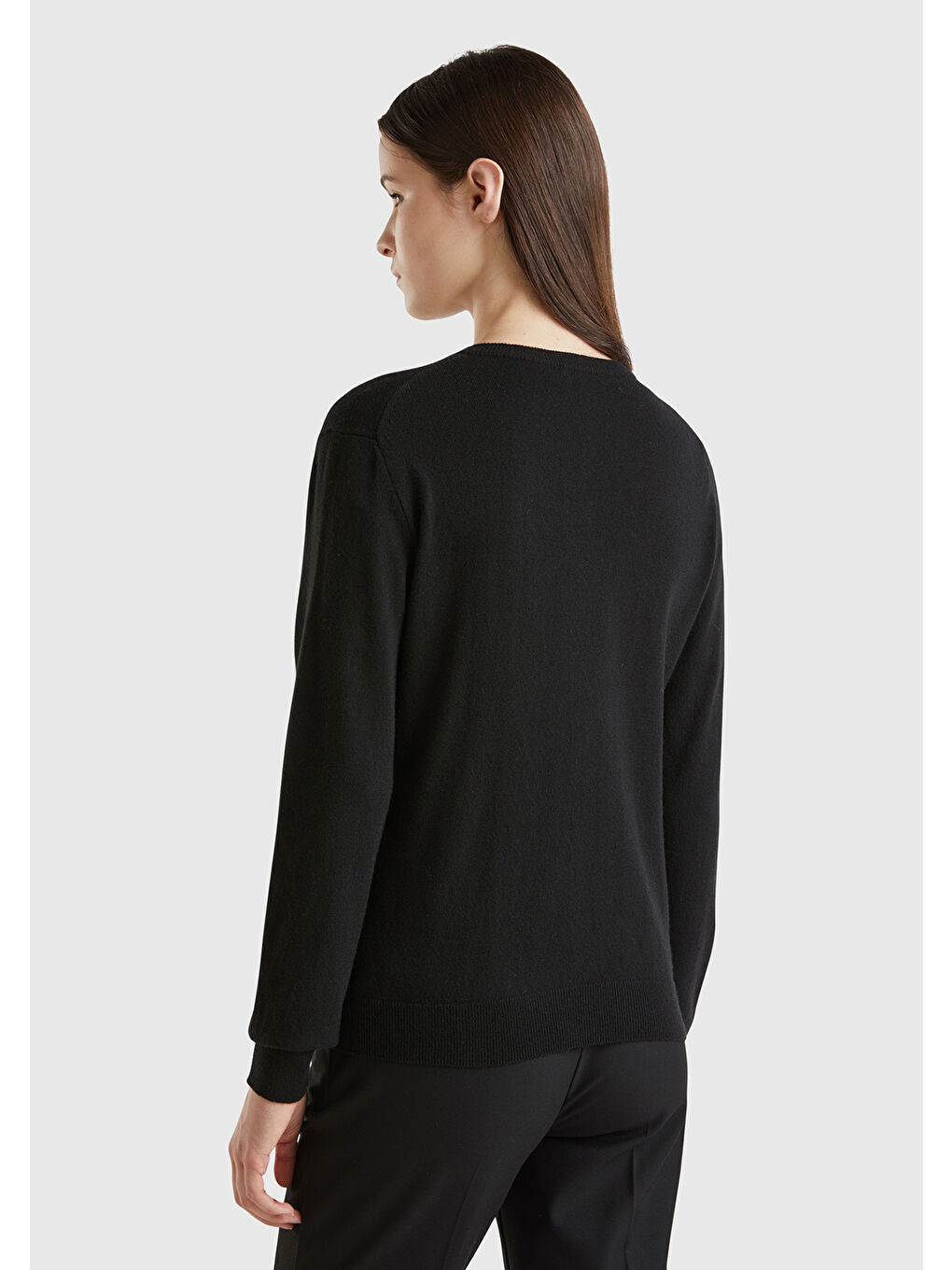 Kadın Siyah Kaşmir Karışımlı Hırka-2