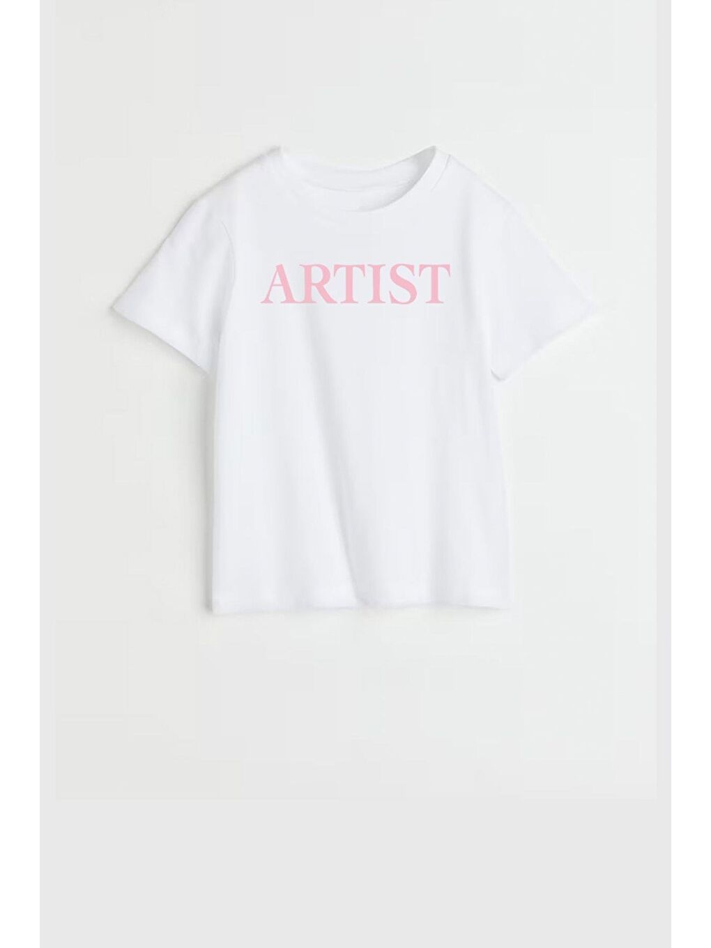 Ekru Unisex Pamuklu Bisiklet Yaka Baskılı T-Shirt-1