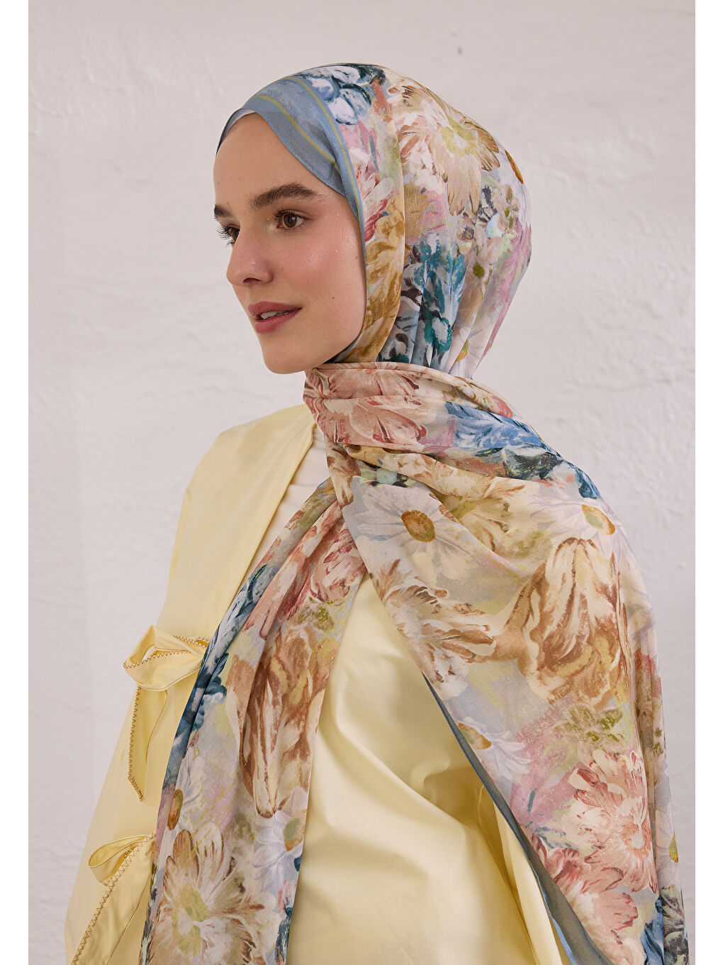 Jasmıne Joy Desen Rami Şal Mavi-2