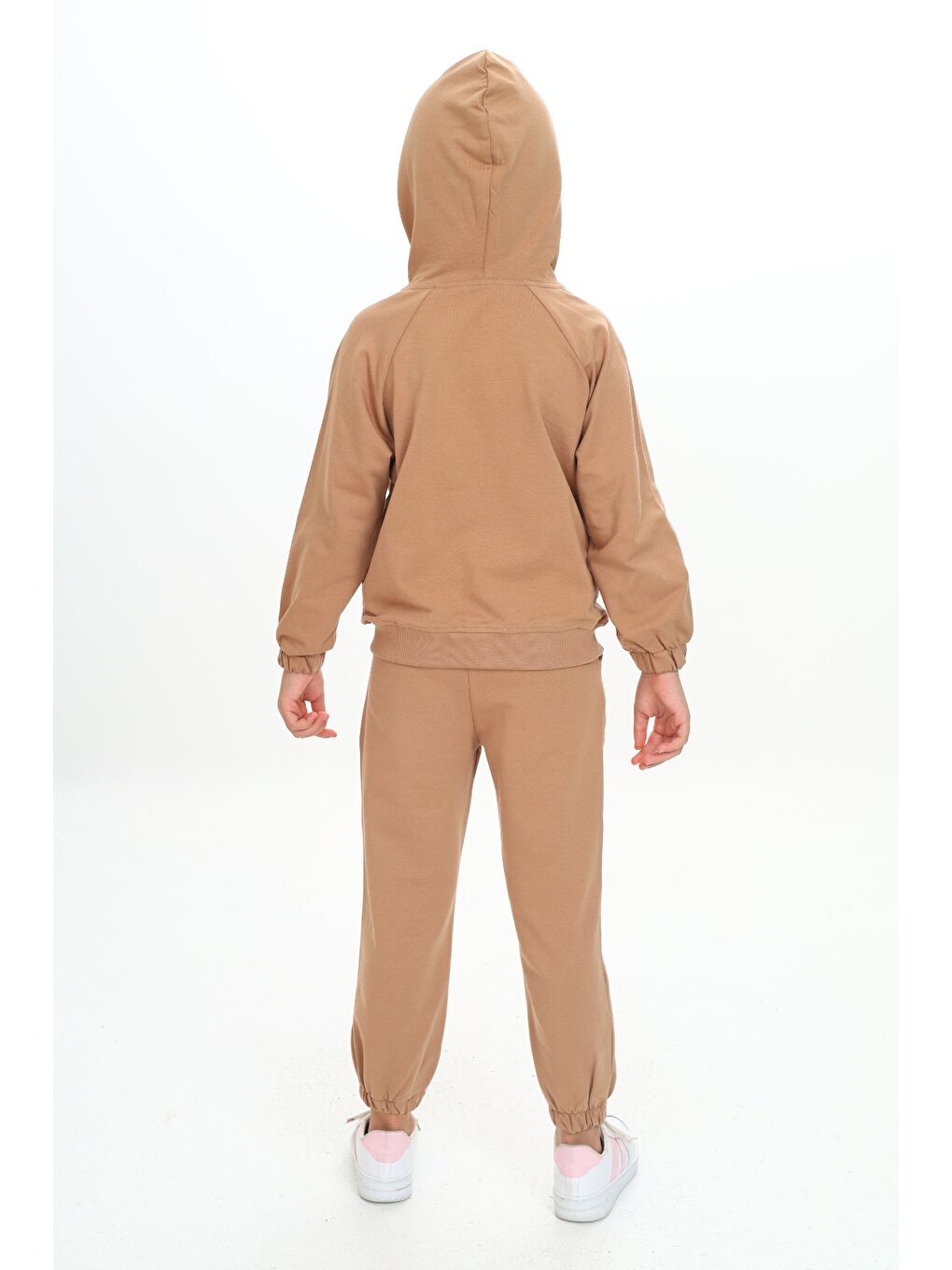 Kahverengi Kız Çocuk Kapüşonlu Eşofman Takım-3
