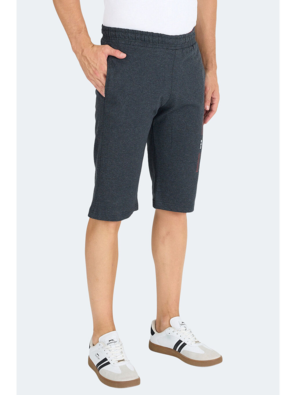 NEBO I Erkek Cepli Kapri Koyu Gri Şort-2