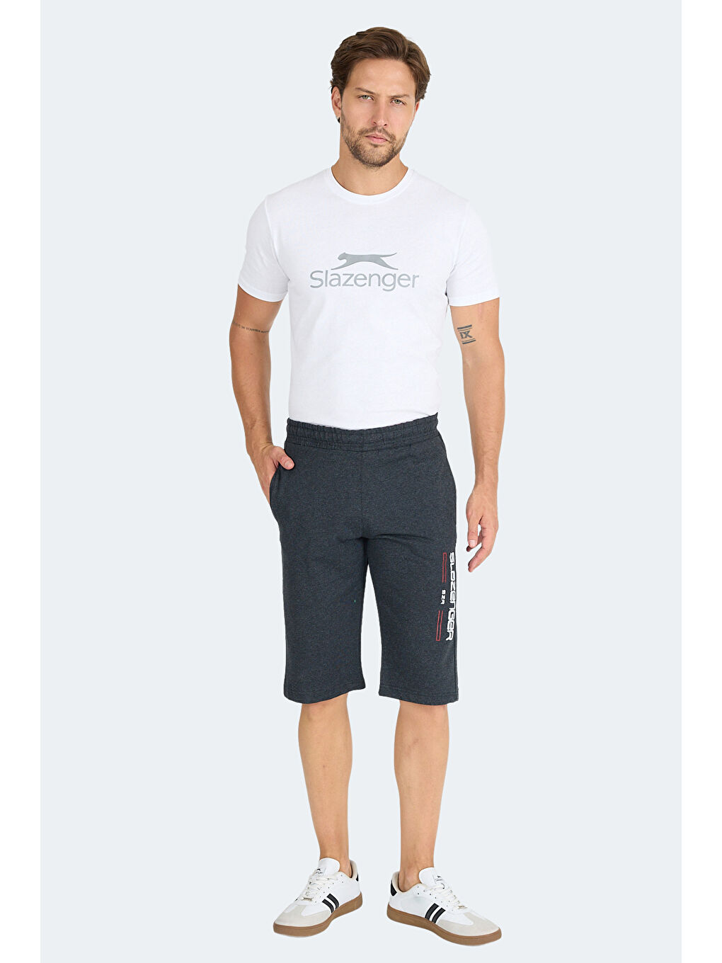 NEBO I Erkek Cepli Kapri Koyu Gri Şort-3