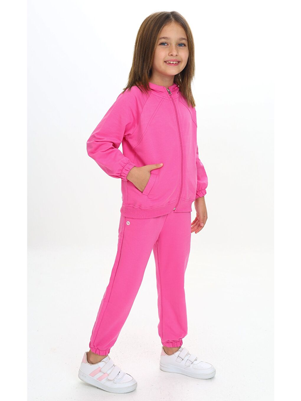 Fuşya Kız Çocuk Kapüşonlu Eşofman Takım-2