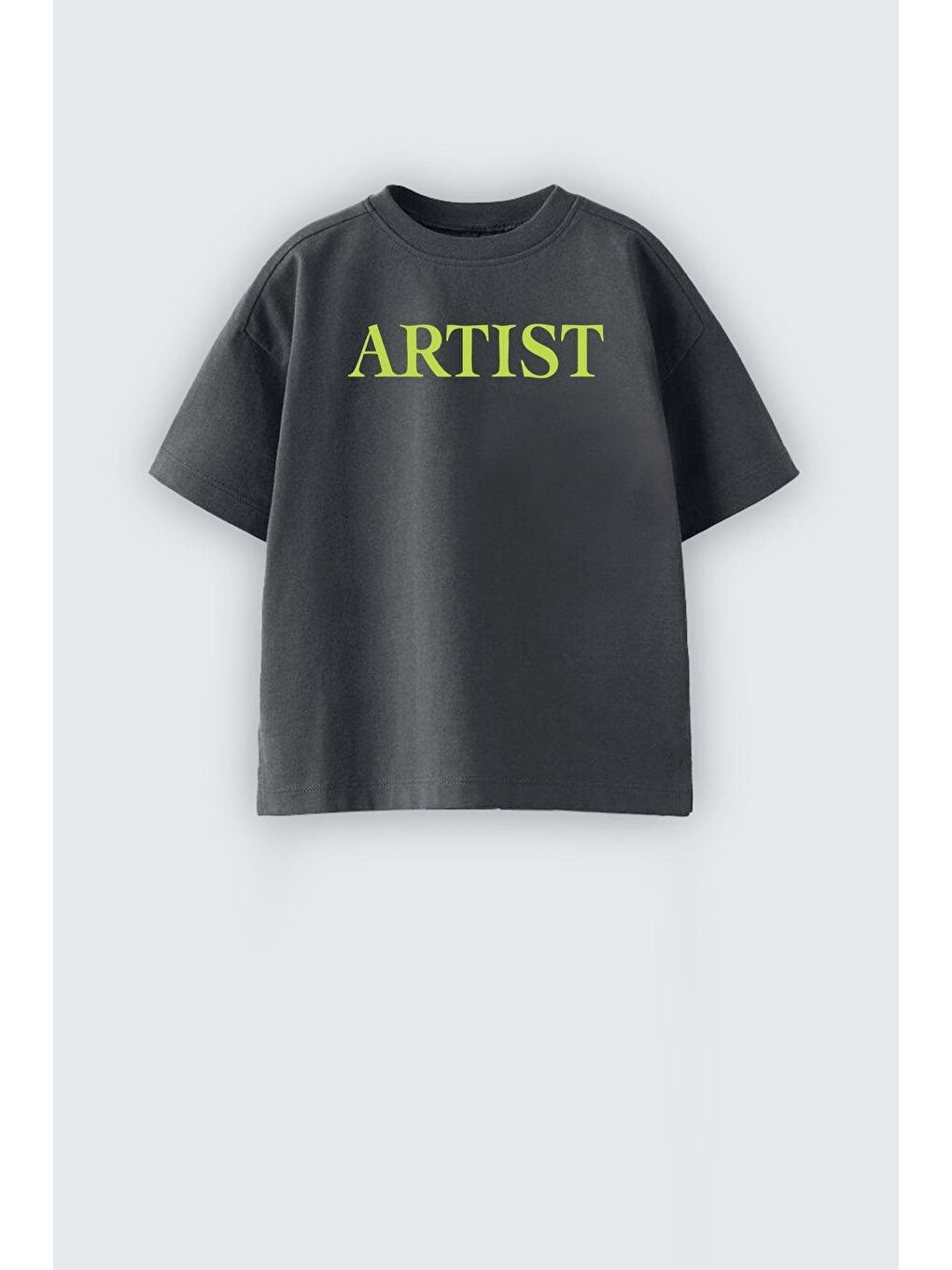 Yeşil Unisex Bisiklet Yaka Baskılı Tshirt-1