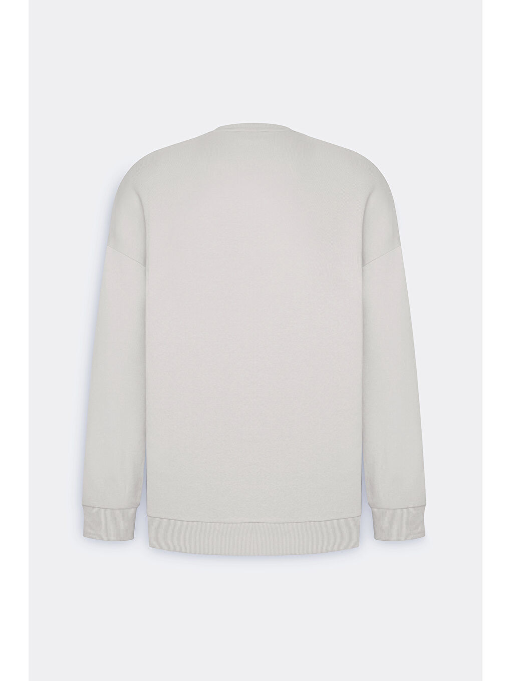 Erkek Ekru Oversize Fit Bol Kesim Harvard Lisanslı 3 İplik Pamuklu Bisiklet Yaka Sweatshirt-7