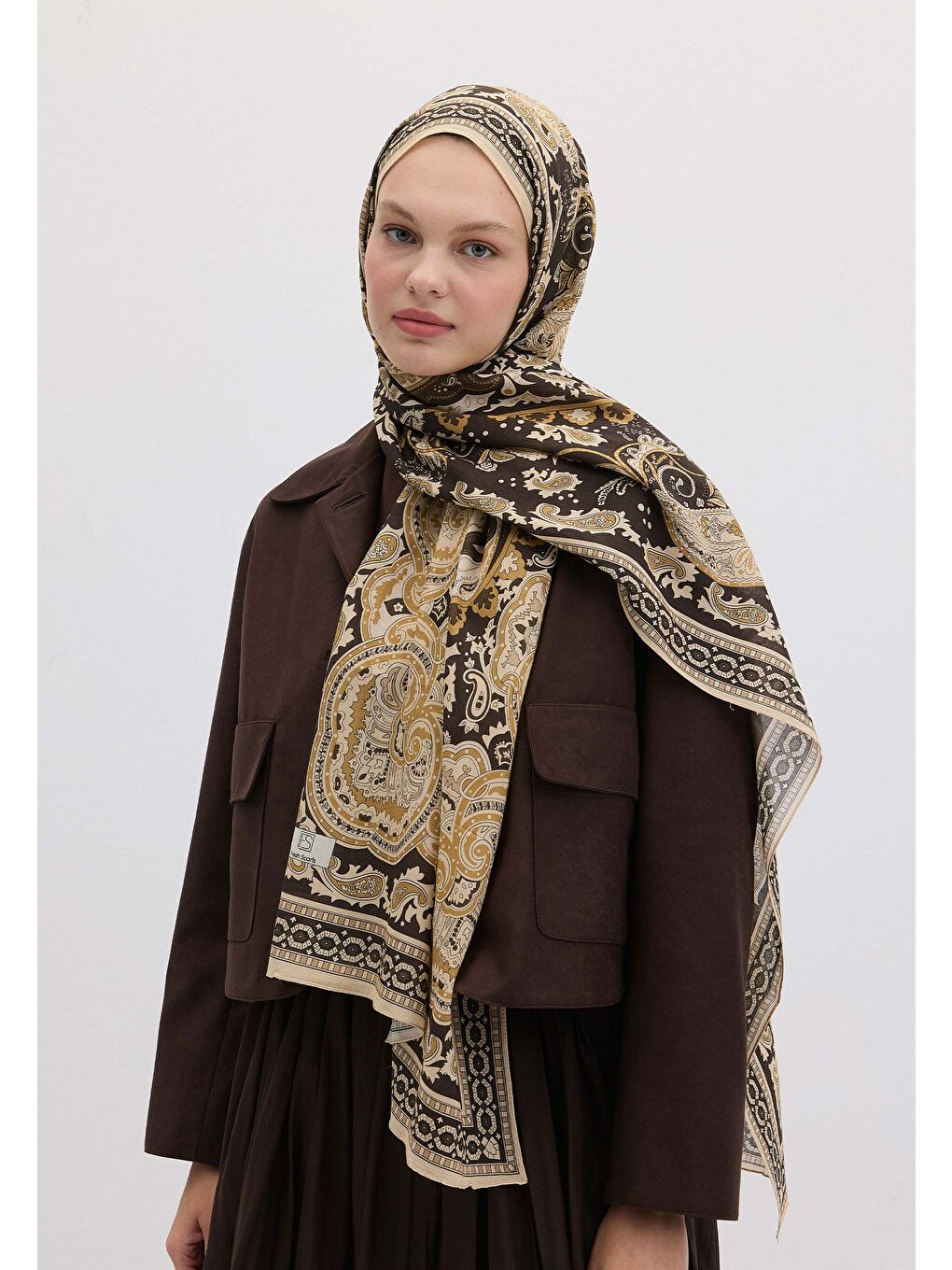 Sarı Lena Desen Şal Sahra