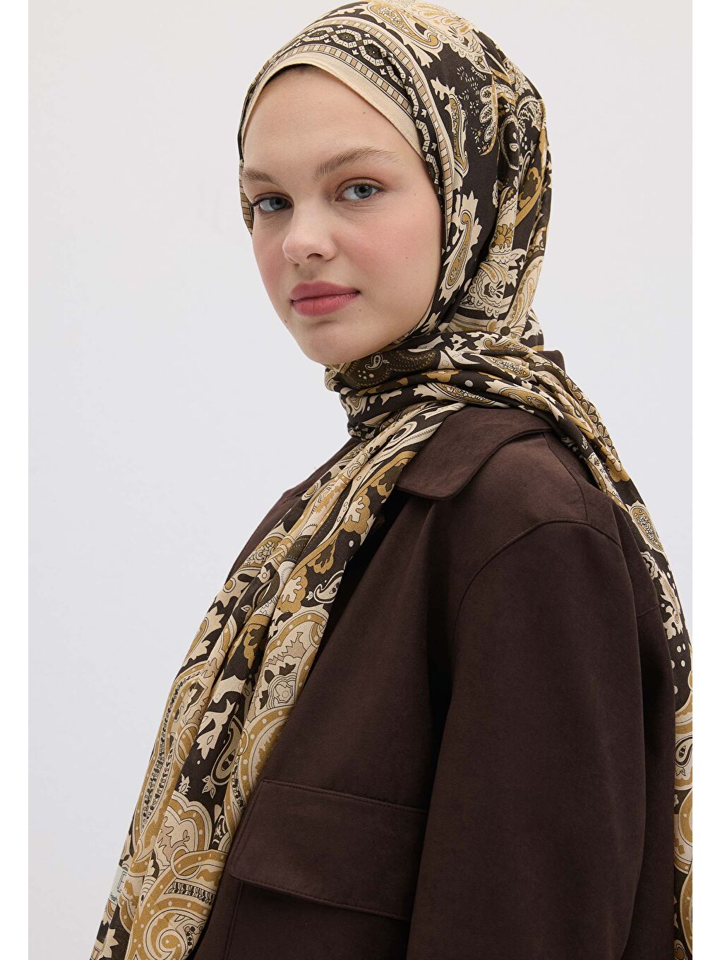 Sarı Lena Desen Şal Sahra-1