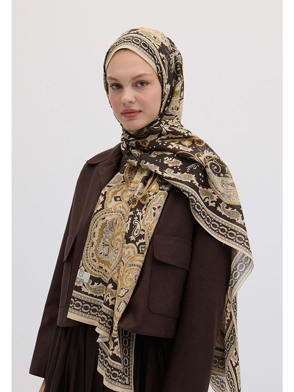 Sarı Lena Desen Şal Sahra-2