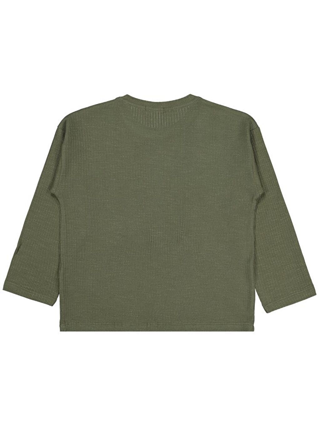 Boys Jakarlı Basic 6-9 Yaş Sweatshirt - Haki 7-8 Yaş-1