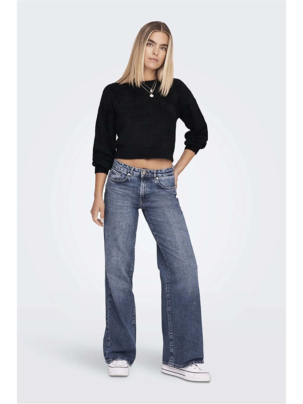 Siyah Onlpiumo Regular Fit Jakarlı Kazak 15235973-1