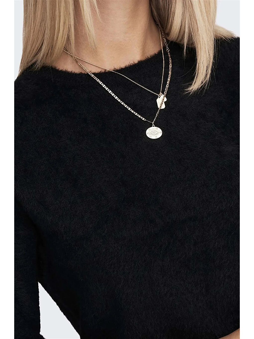 Siyah Onlpiumo Regular Fit Jakarlı Kazak 15235973-2