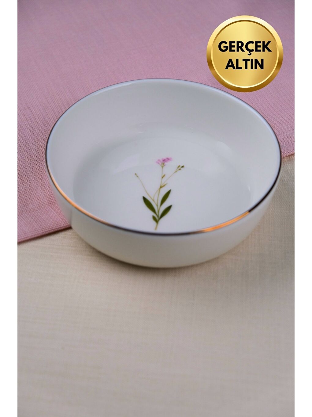 Karışık Porselen Natura Çuha Altın Yaldızlı Kase 17x5x4,50cm 730cc 4 lü-3