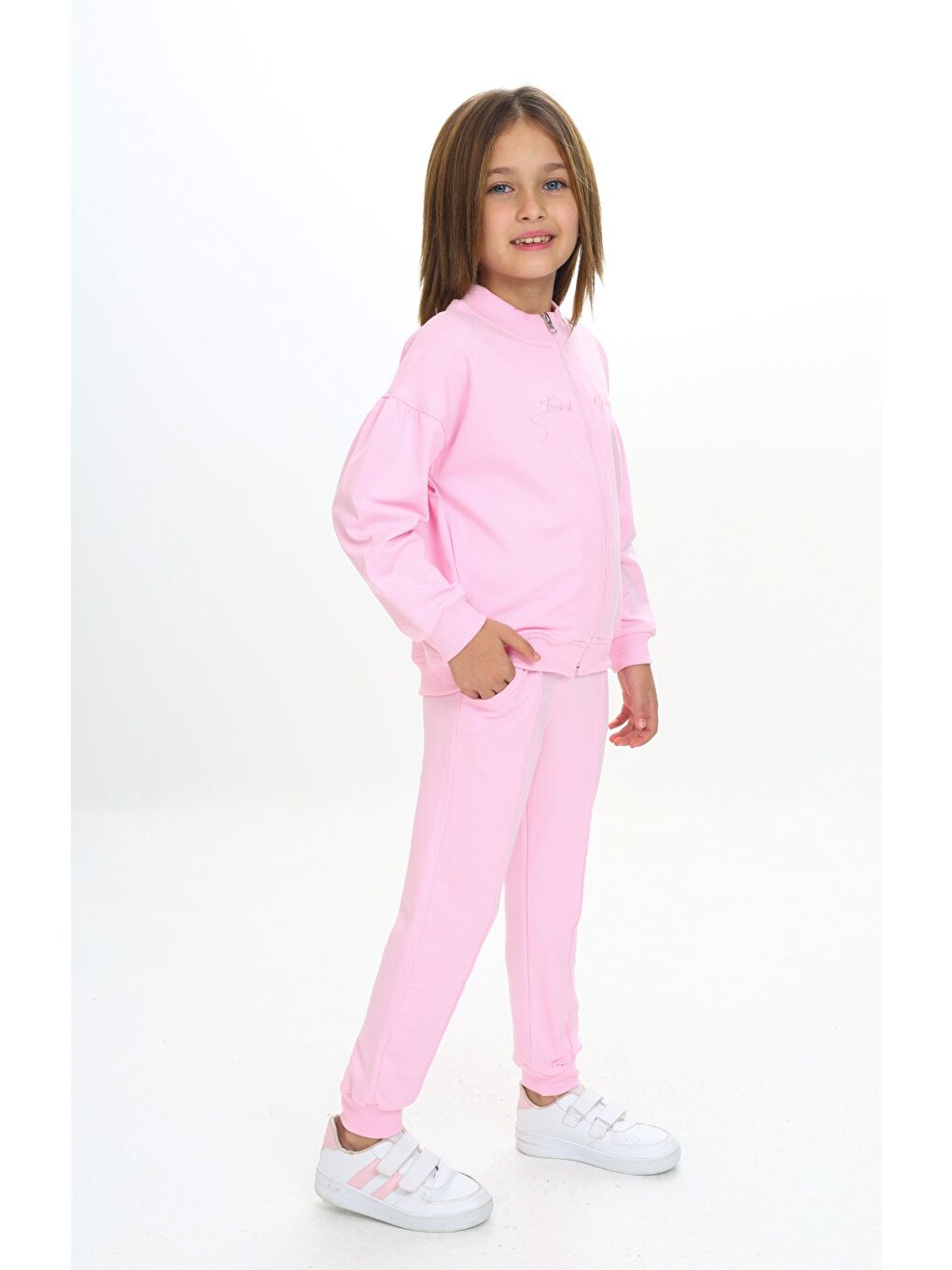 Pembe Kız Çocuk Nakışlı Eşofman Takım-2