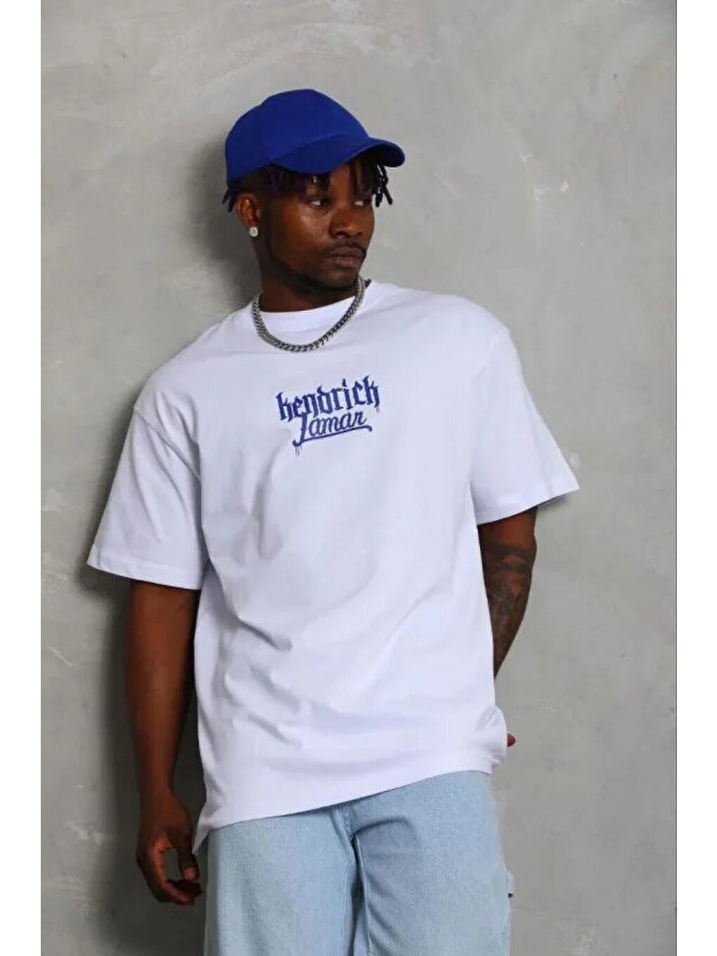 Beyaz Erkek Baskılı Tişört