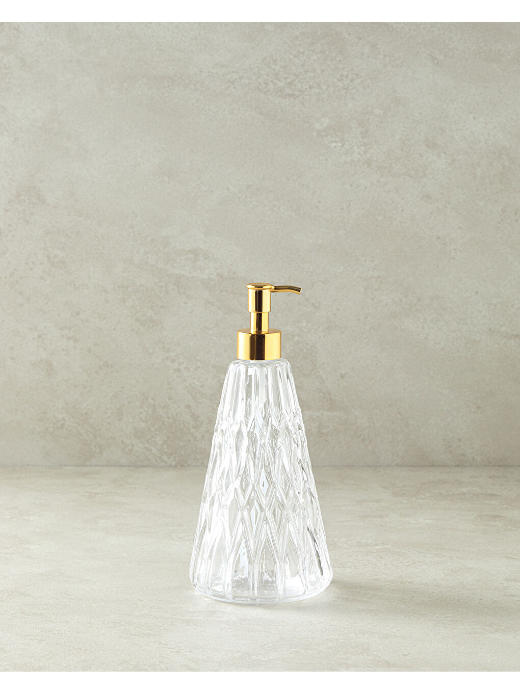Renksiz Valeria Cam Banyo Sıvı Sabunluk Gold