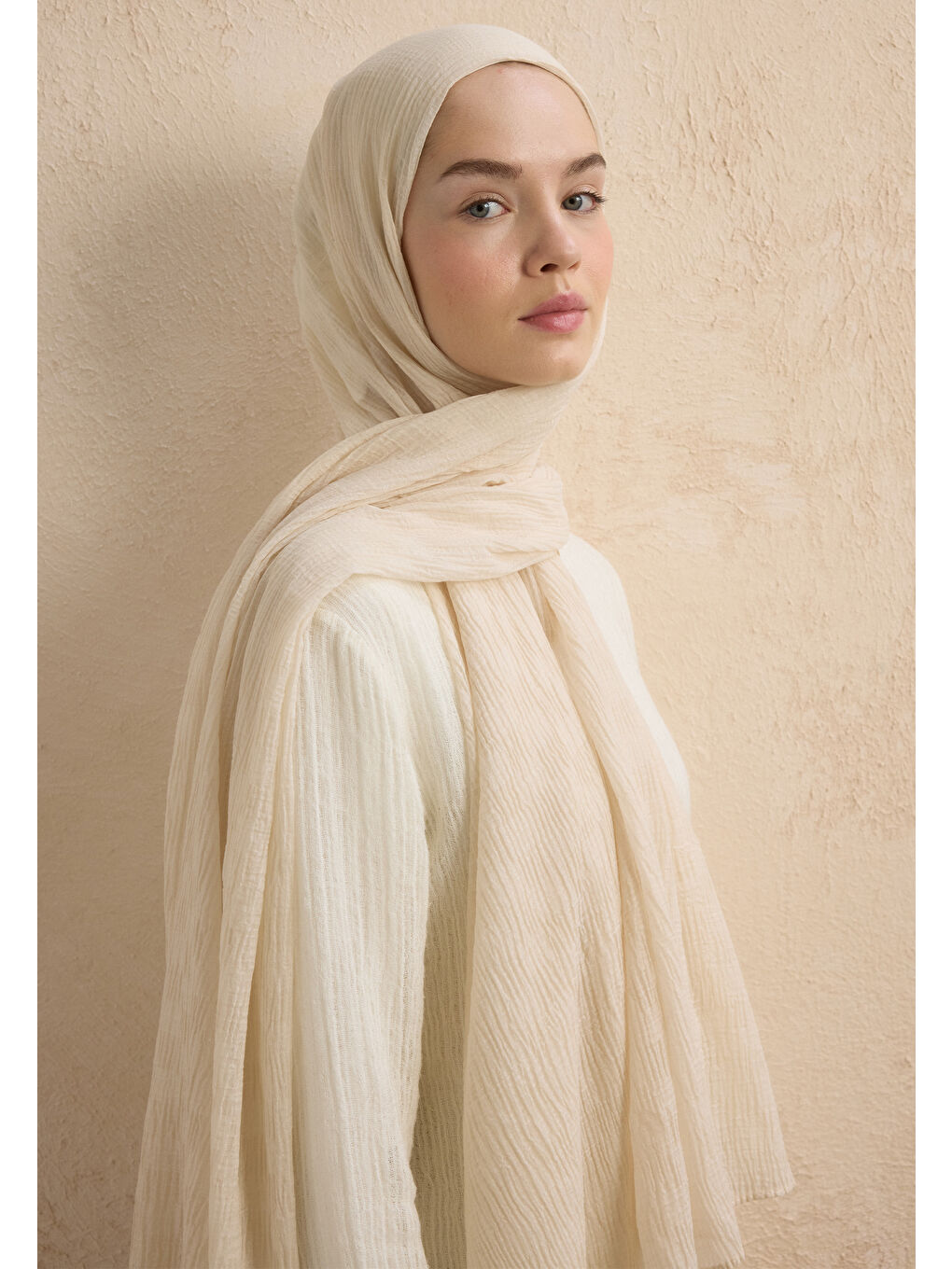 Modal Damalı Şal Bej-2