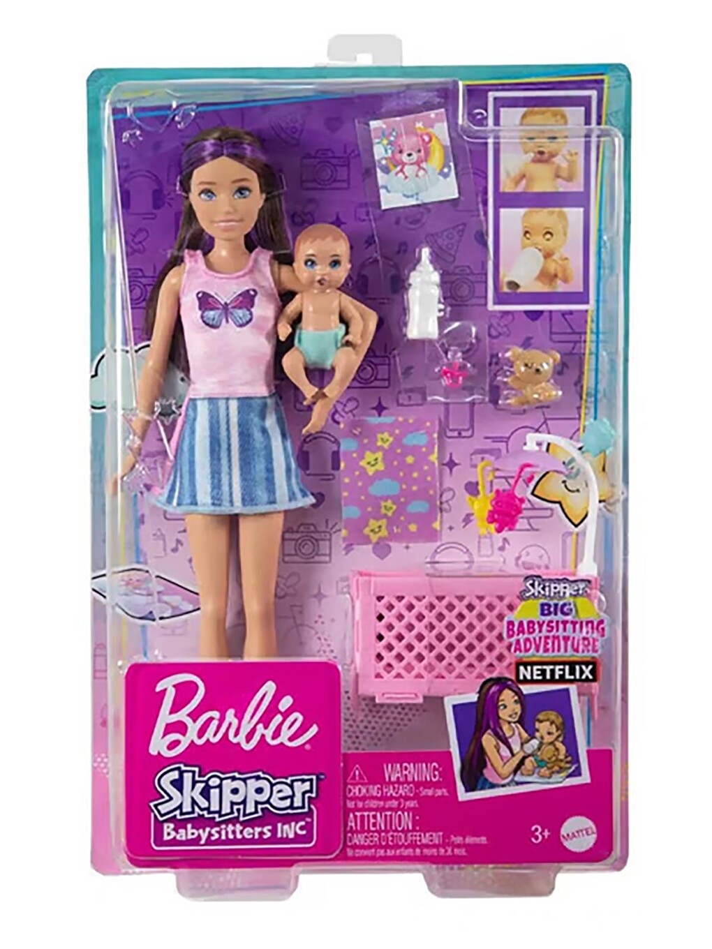 Bebek Bakıcısı Bebeği Ve Aksesuarları - Lila