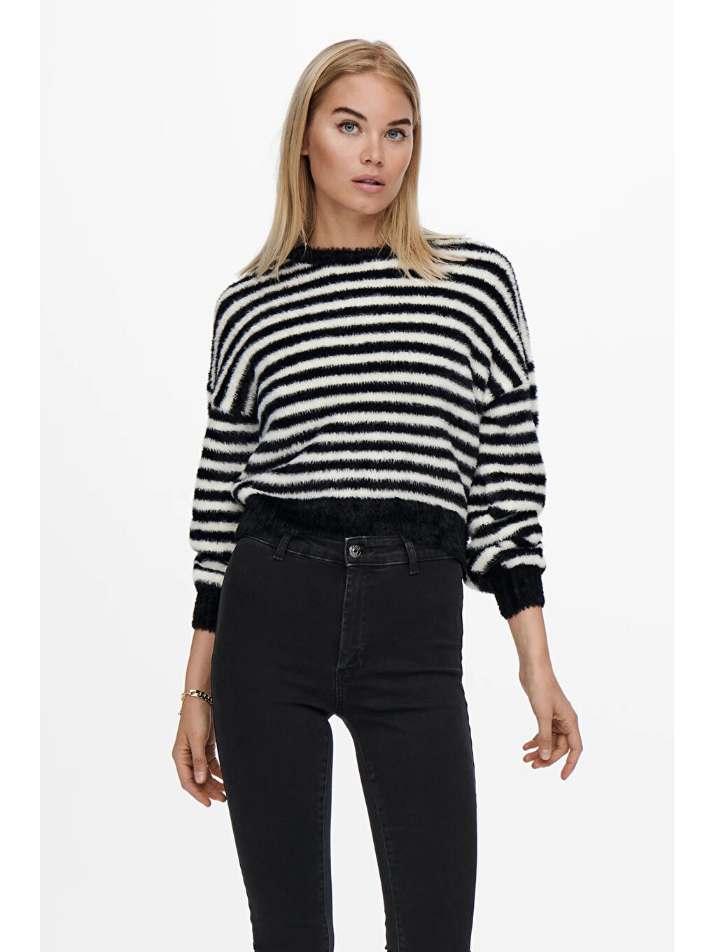 Siyah Onlpiumo Regular Fit Jakarlı Kazak 15235973