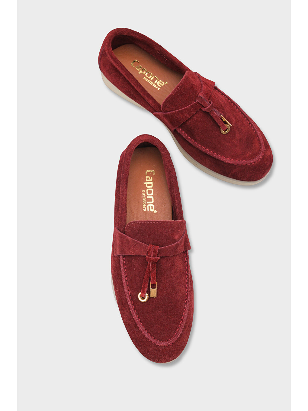 Bordo Vikki Hakiki Deri Kadın Loafer-2