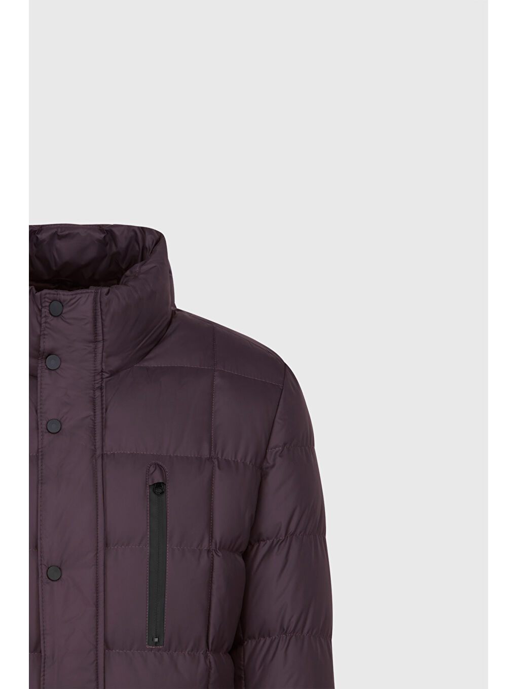 Erkek Bordo Standart Fit Normal Kesim Dik Yaka Yan Cepli Mont-7