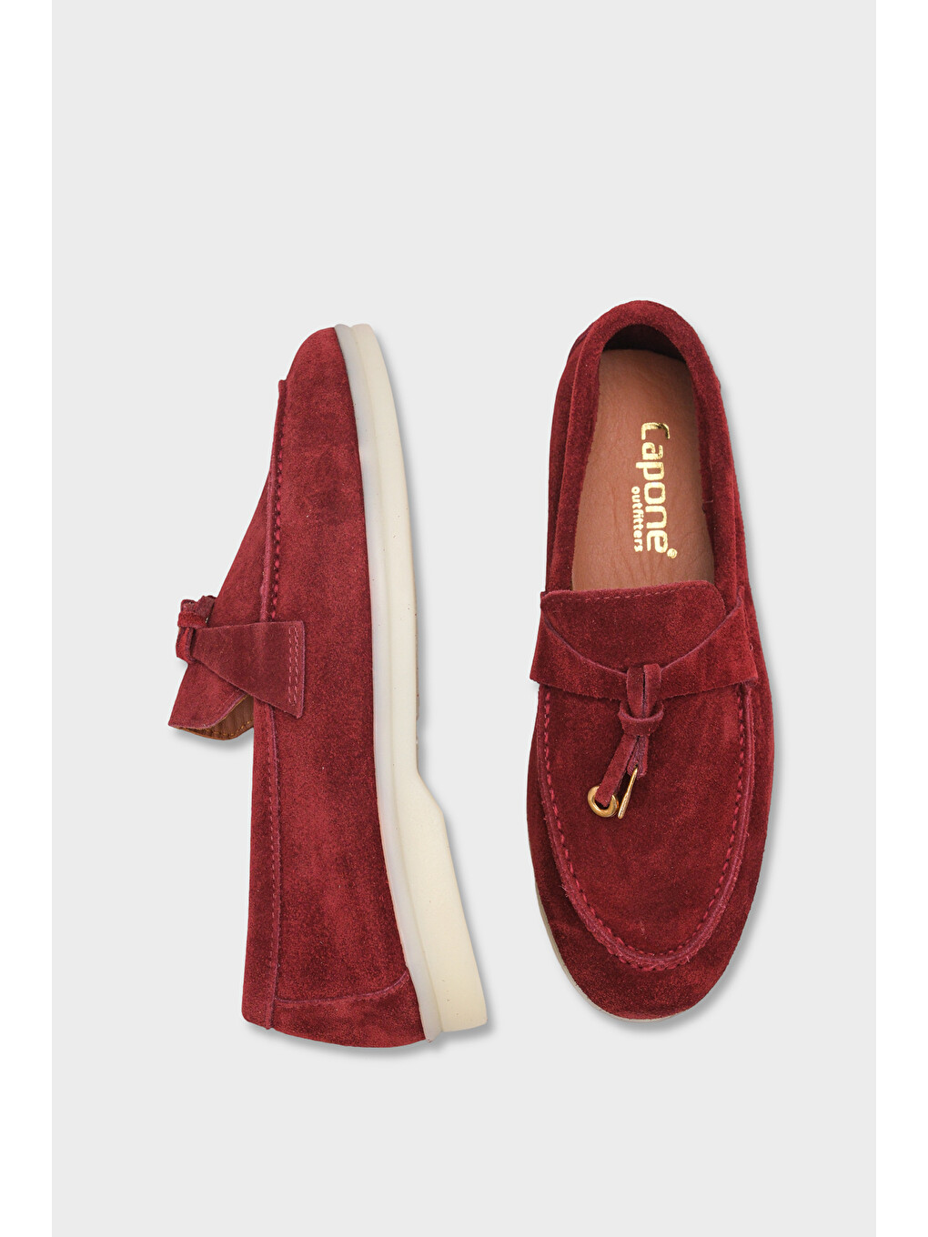 Bordo Vikki Hakiki Deri Kadın Loafer-3