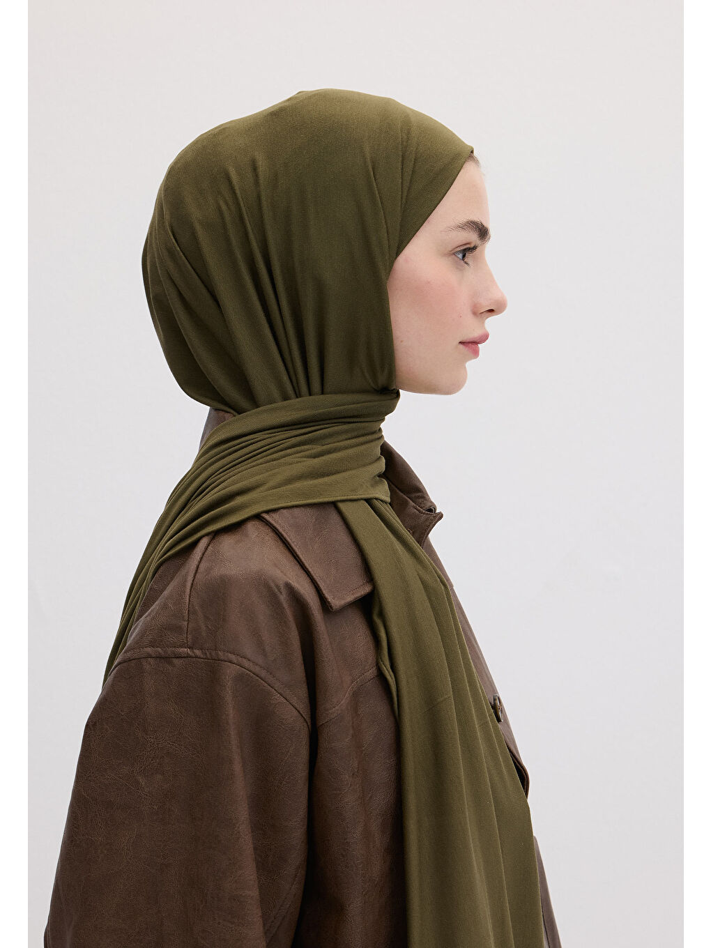 Bambu Penye Şal Askeri Haki-2