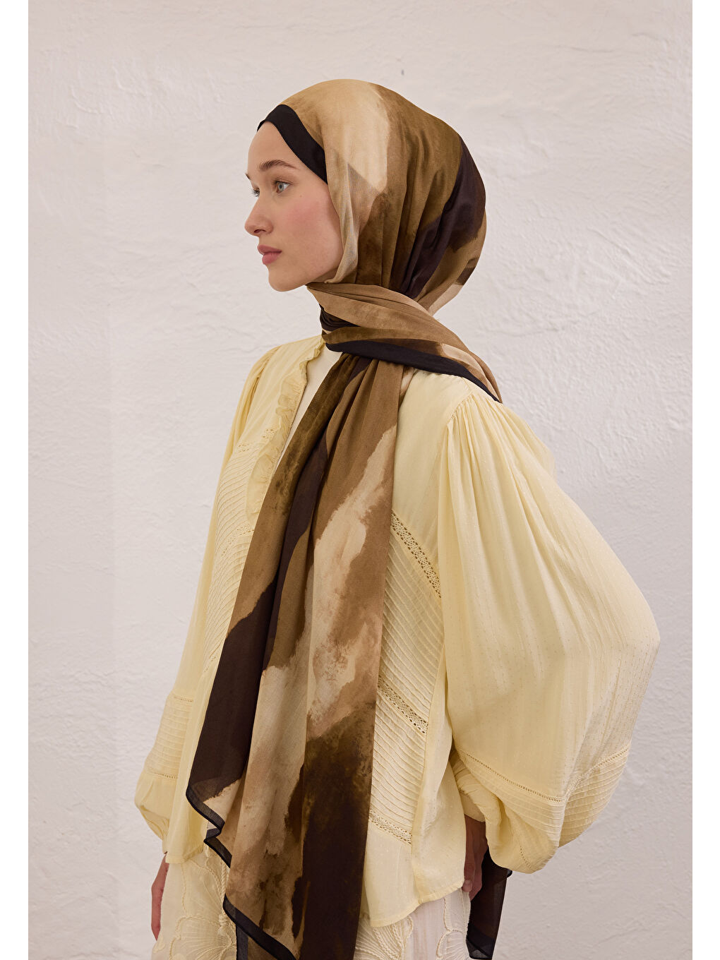 Color Waves Desen Rami Şal Haki-1