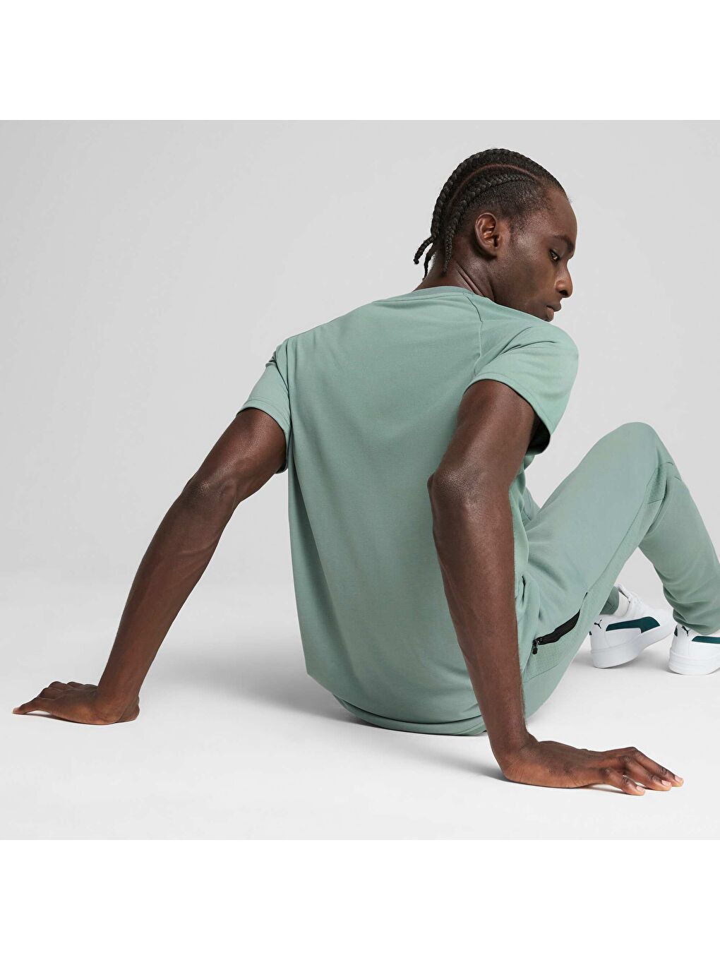 Yeşil EVOSTRIPE Erkek Tişört-2