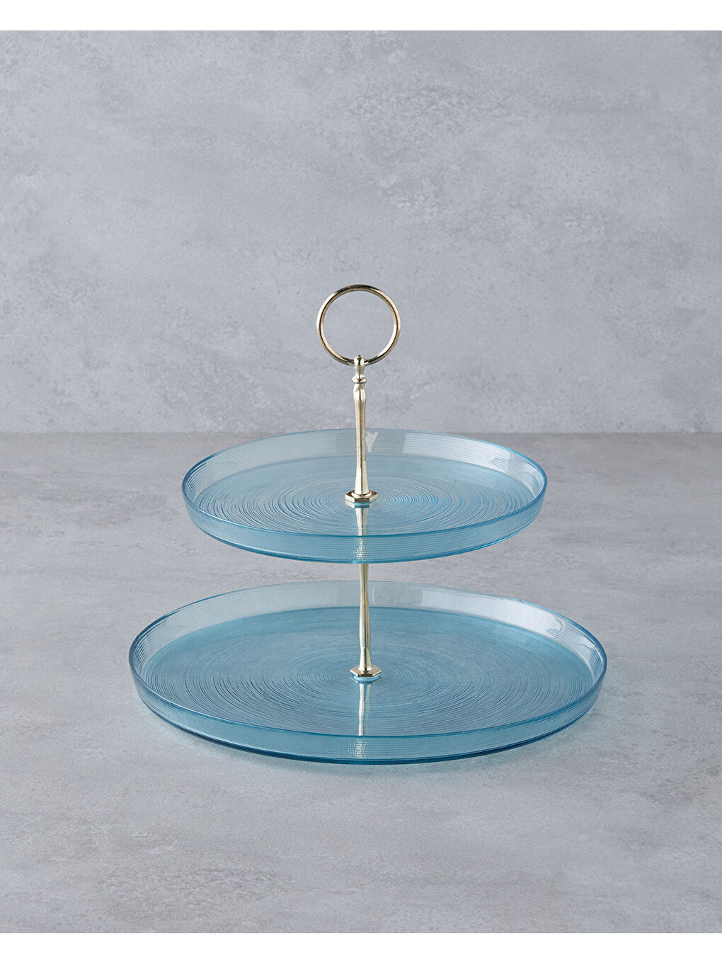 Aquacrest Cam Katlı Servis 21x28 cm Mavi