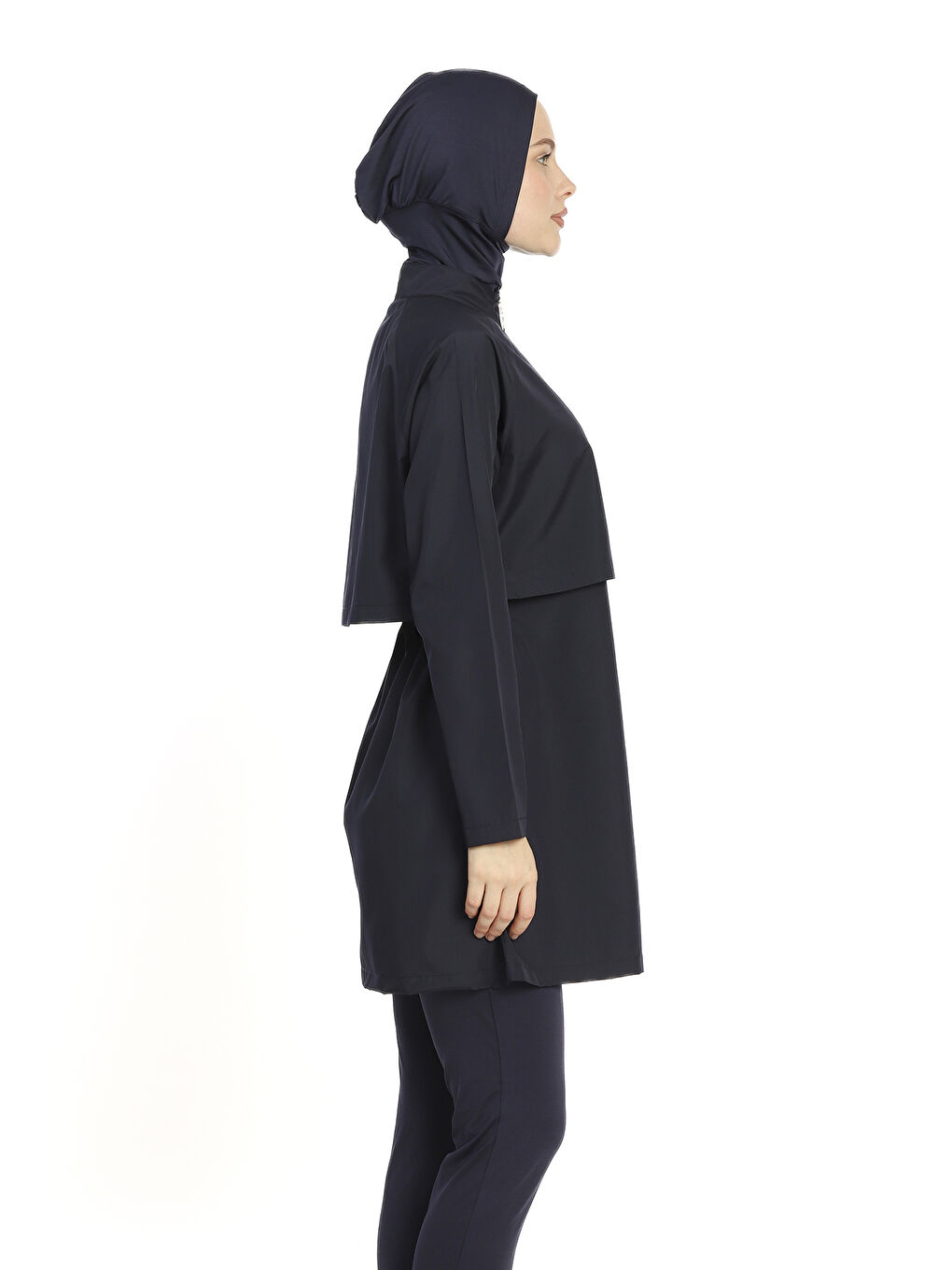 Önü Kapaklı Tam Kapalı Tesettür Mayo 6201 Koyu Lacivert-2