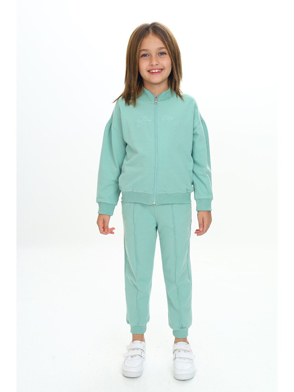 Yeşil Kız Çocuk Nakışlı Eşofman Takım-2