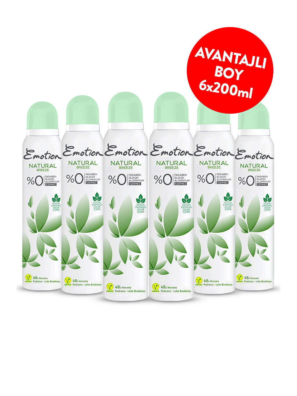 Emotion Natural Breeze Kadın Deodorant 6x200 ml