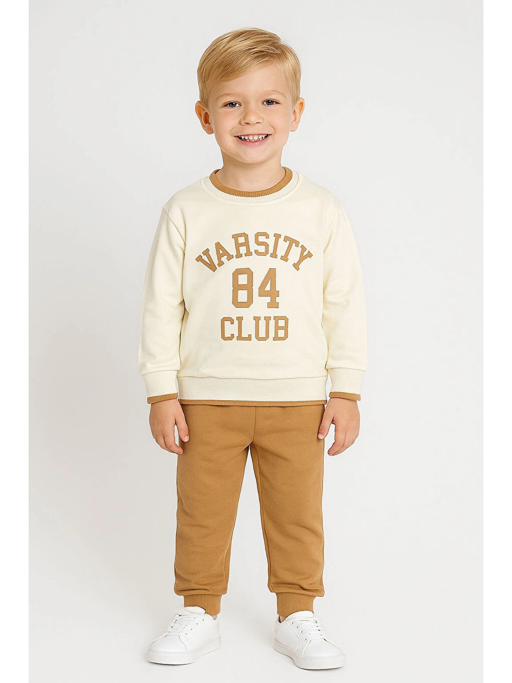 Kahverengi Varsity Clup Baskılı Erkek Bebek Takım 20101