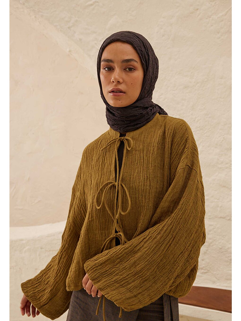 Siyah Vual Crash Şal Kömür-1