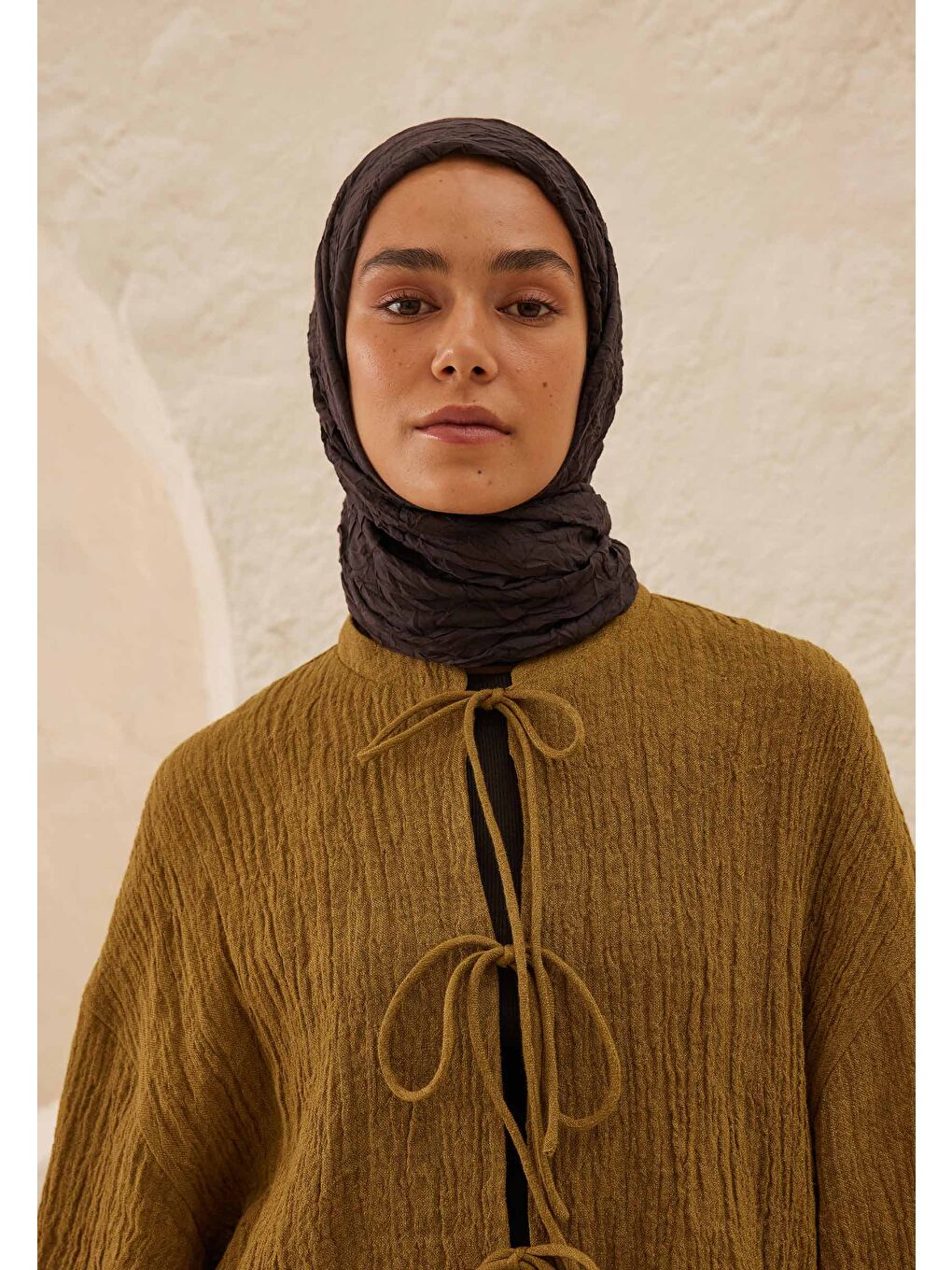 Siyah Vual Crash Şal Kömür-2