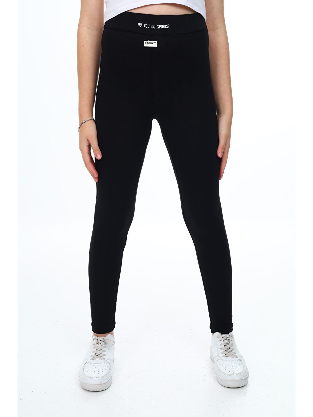 Siyah Kız Çocuk Baskılı Tayt-3