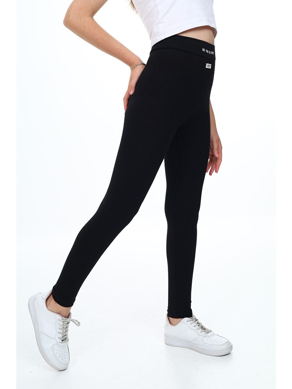 Siyah Kız Çocuk Baskılı Tayt-5