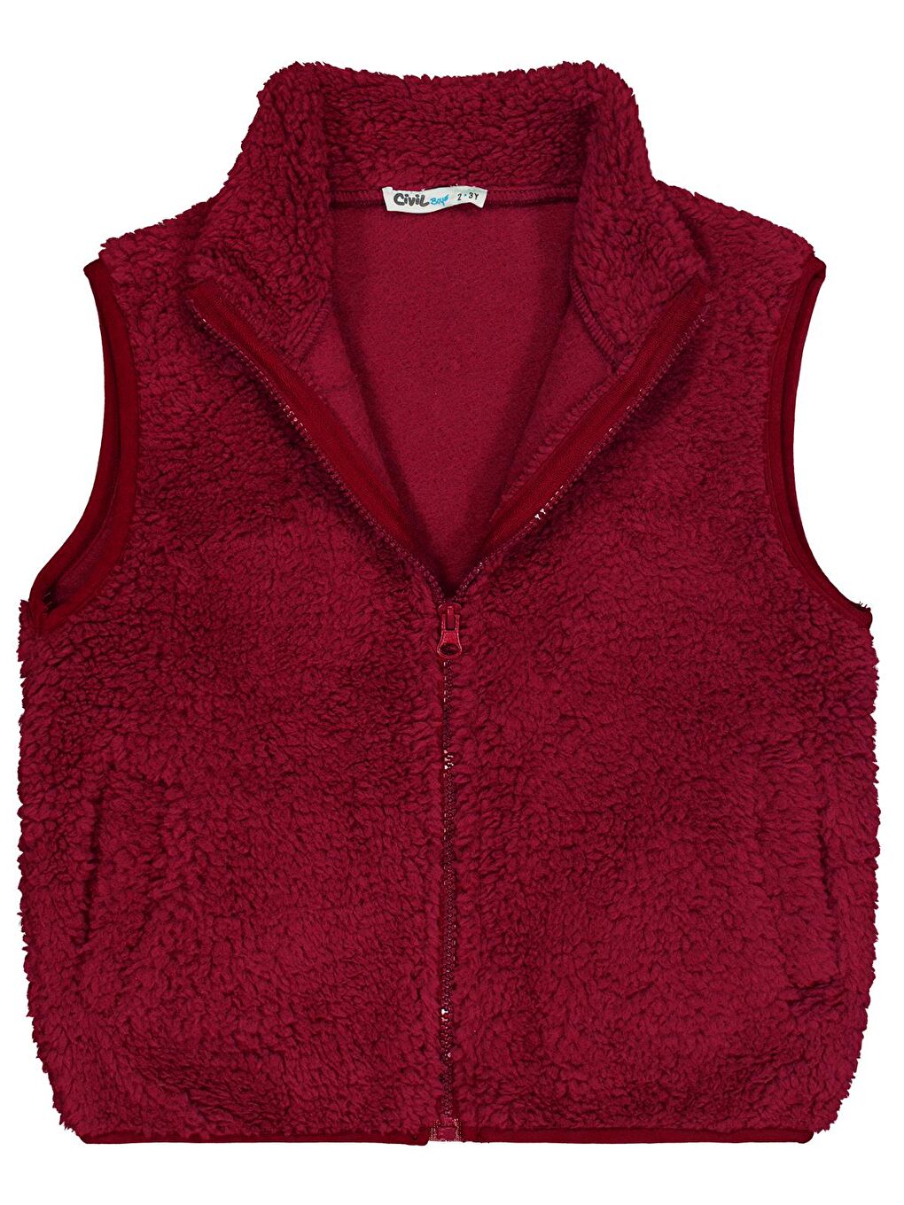 Boys Cepli Fermuarlı 2-5 Yaş Yelek - Bordo 2-3 Yaş-2