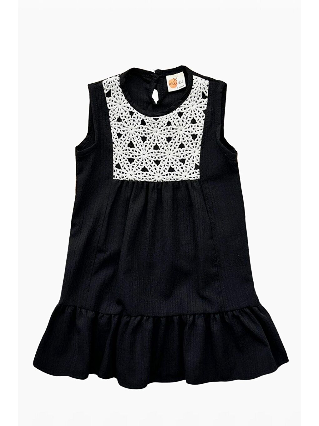 Kız Çocuk Lavender Siyah Fistolu Volanlı Elbise-1