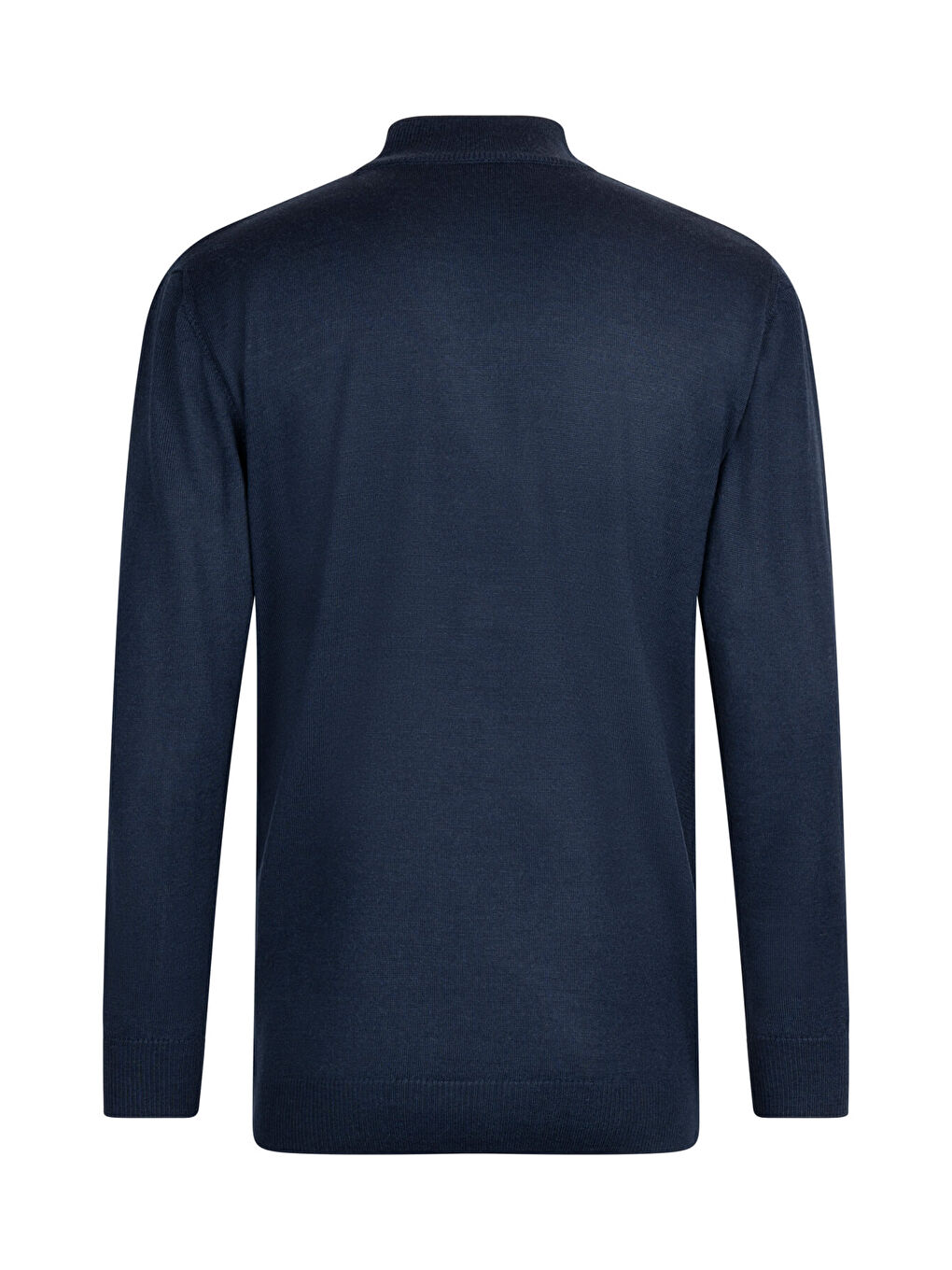 Lacivert Regular Fit Jakarlı Yarım Balıkçı Yaka Yünlü Kazak-1