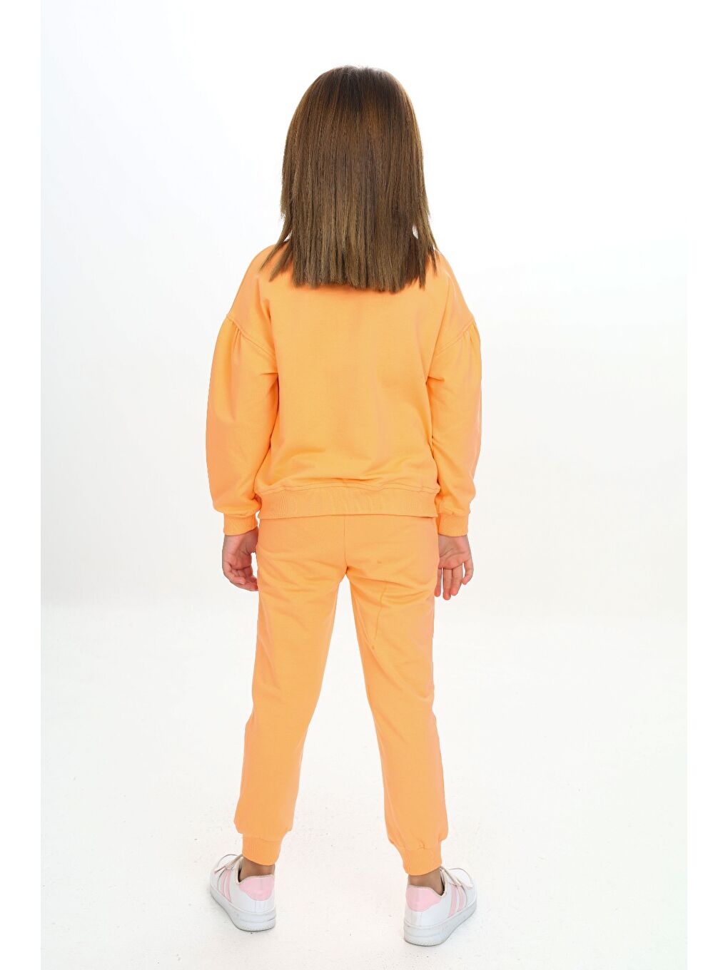 Turuncu Kız Çocuk Nakışlı Eşofman Takım-3