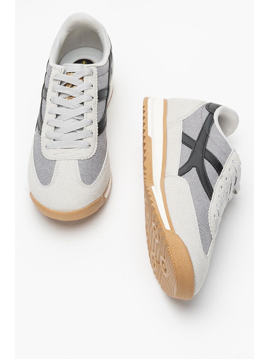 Gri Erkek Keten Günlük Spor Ayakkabı-3