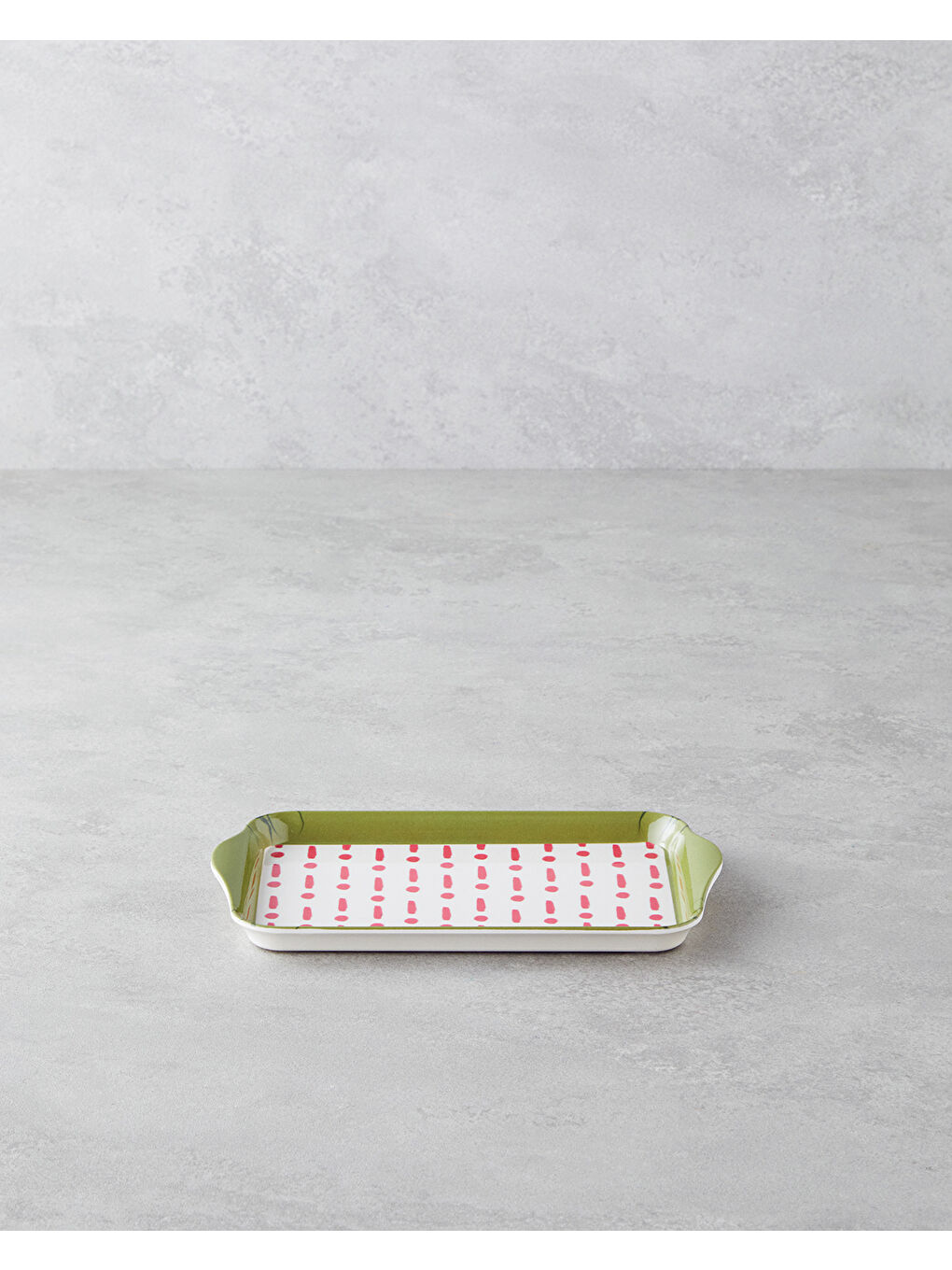 Fusion Melamin Tepsi 23x14 cm Pembe - Yeşil-1