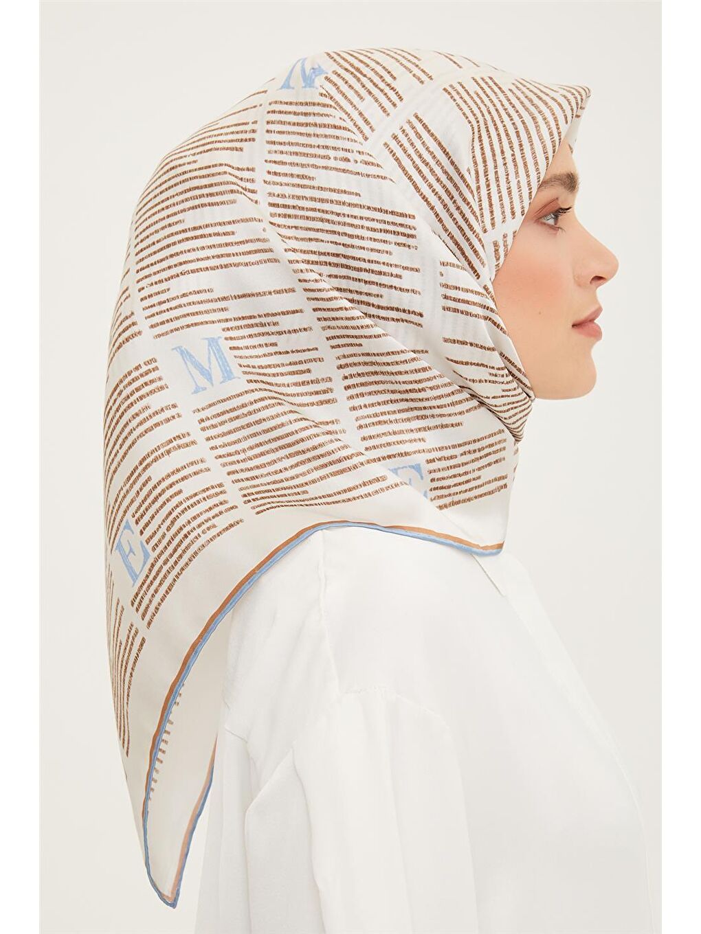 Kahverengi Twill İpek Eşarp 23Ya8942 2-1