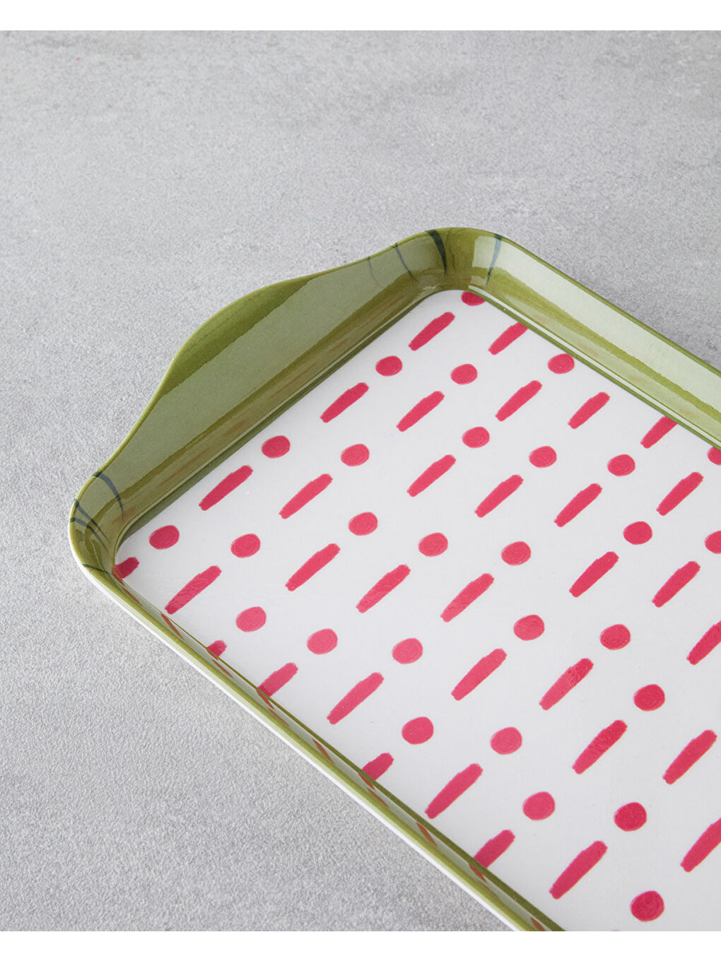 Fusion Melamin Tepsi 23x14 cm Pembe - Yeşil-2